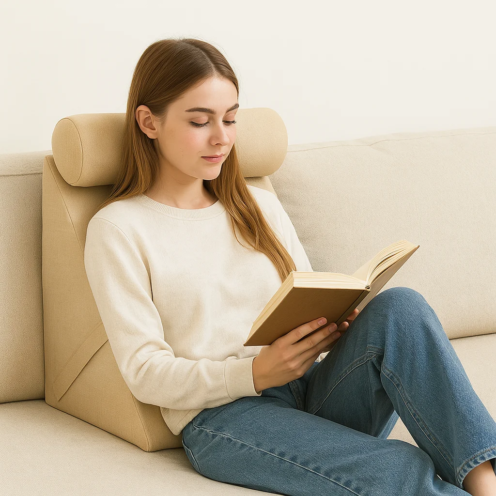 coussin de lecture triangulaire