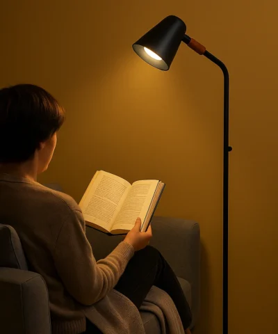 modele + lampadaire orientable