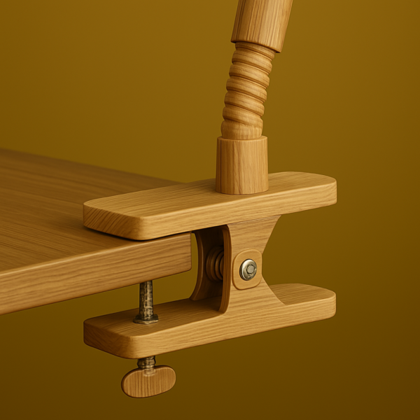 pince de lampe de bureau en bois