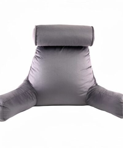 Coussin de lecture en daim – toucher velouté, rouleau nuque intégré