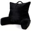Coussin de lecture en micropeluche – noir, ultra doux, mousse à mémoire