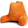 Coussin de lecture pour canapé orange en velours côtelé