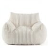Pouf grande taille en velours – fauteuil cocooning - couleur blanc