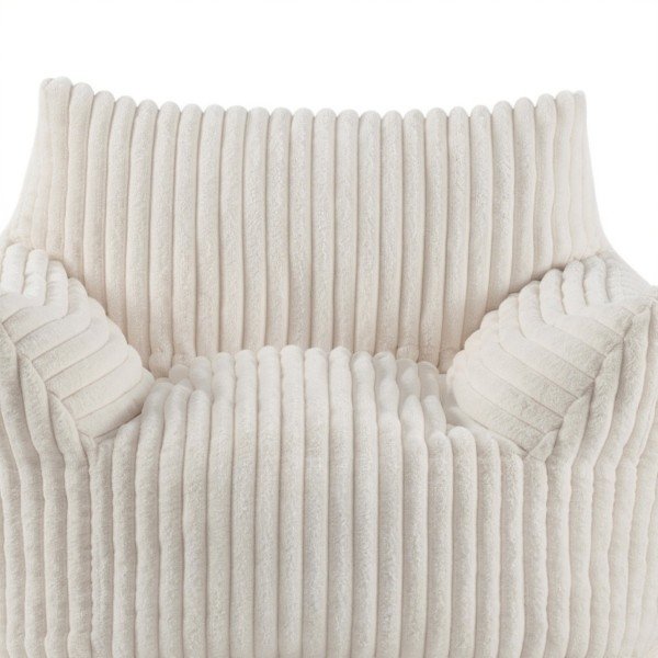 details Pouf grande taille en velours – fauteuil cocooning - couleur blanc
