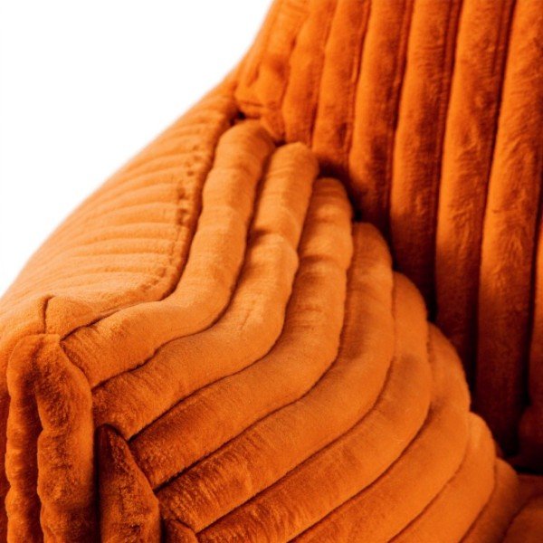 details pouf grande taille orange