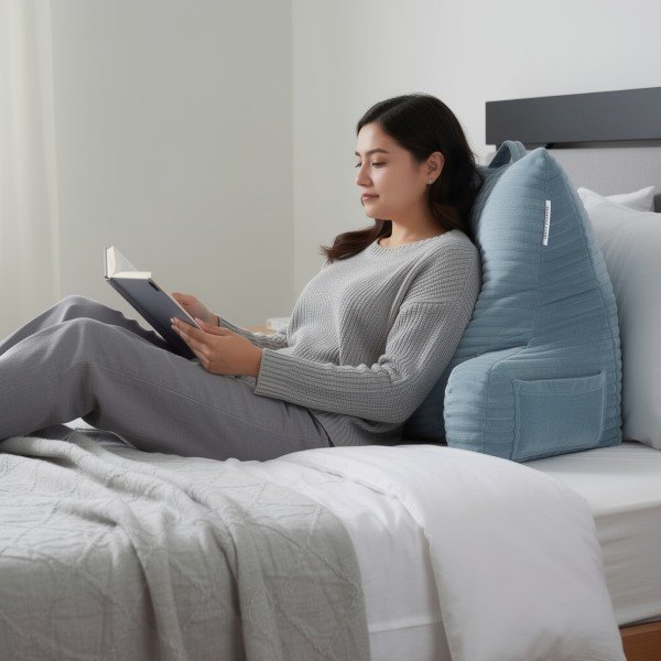 expo coussin lecture velours avec poches