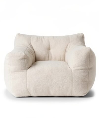 pouf de lecture adulte blanc creme