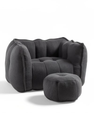 pouf de lecture avec repose pied